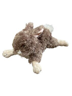 TY Vintage 2006 13" Long Brown & White Rabbit Bunny Hare Plush Super Soft Toy